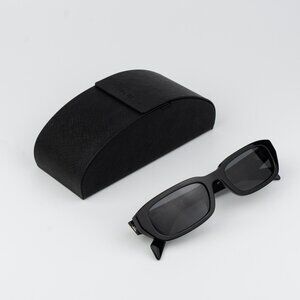 Prada Women Sunglasses Black Grey Rectangle PRB06S 16K08Z NEW AUTHENTIC